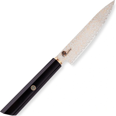 Dellinger Malý loupací nůž Utility 130 mm Resin Black Gold Damascus