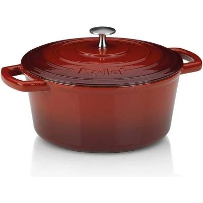 Kela Чугунена тенджера с капак KELA Calido Ø24 см, червена (1294)