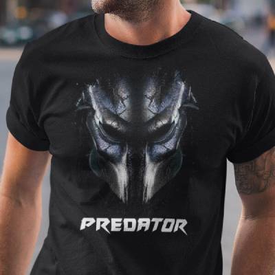 Tričko s potlačou predator čierna