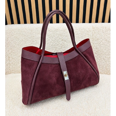 Laura Biaggi kožená Shopper kabelka TS66-6575 béžová Materiál: semiš broušená kůže