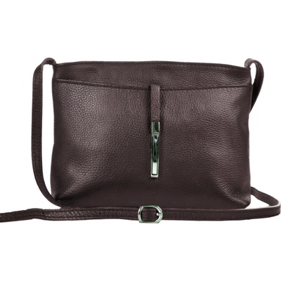 MaxFly dámská kožená crossbody kabelka 5085 tmavě hnědá