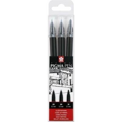 Sakura PIGMA PEN sada per 2x0,3 mm a 1x0,7 mm, černé