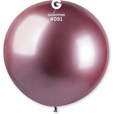 Svet balonku Guľatý chrómový balónik SHINY ružový 80 cm