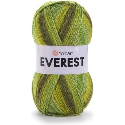 Yarn Art příze Everest 7052 zelená, zlatožlutá, hnědá