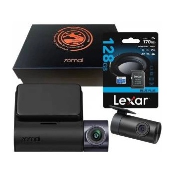 DOD TECH 70Mai Dash Cam A410 + Rear Camera RC21 + Lexar 128GB Card (Gift Box)