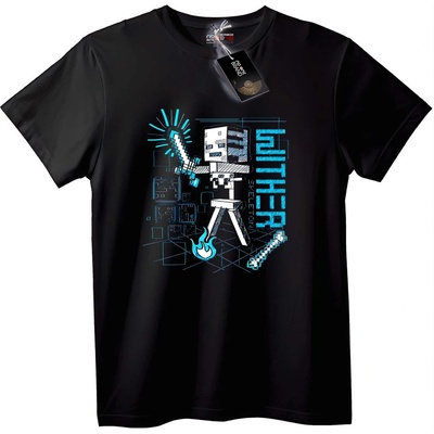 NOONEBRAND Тениска Пикселен Воин от Minecraft - 2XL, White