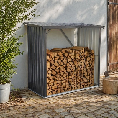 InternetovaZahrada Furnigo Prístrešok na drevo 154x163x89 cm antracit