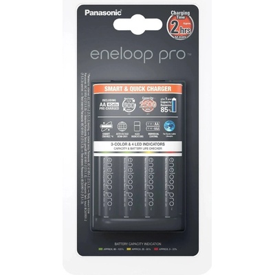 Panasonic Eneloop Charger BQ-CC55 + 4 x R6/AA Eneloop PRO 2500mAh BK-3HCDE K-KJ55HCD40E – Zboží Živě