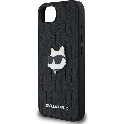 CG Mobile iPhone 16e KARL LAGERFELD MONOGRAM CHOUPETTE HEAD PIN силиконов протектор за телефон, удароустойчив, MagSafe, BLACK KLHCPSE4PGKLCHPK (KLHCPSE4PGKLCHPK)