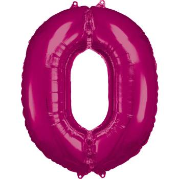 Amscan Фолиев балон - число 0 (розов) 86 см