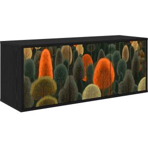 vidaXL Стенен телевизионен шкаф ZAANDAM 102 x 33 x 40 см Черен дъб (8007172)