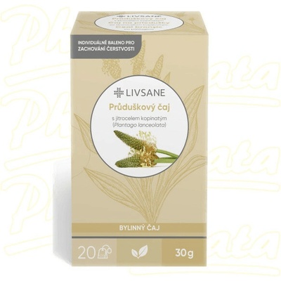 LIVSANE Průduškový čaj s jitrocelem 20 x 1,5 g