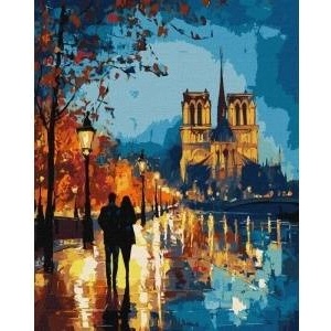 Ideyka Painting by numbers IDEYKA, 40x50cm, metallic, night walk, 1 pc. , in a box