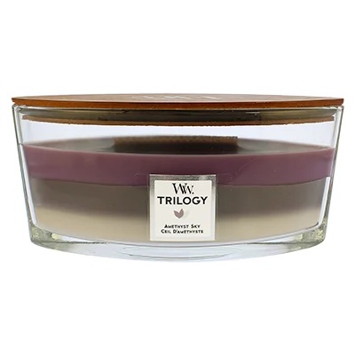 WoodWick Trilogy Amethyst Sky ароматна свещ с дървен фитил 453, 6 гр