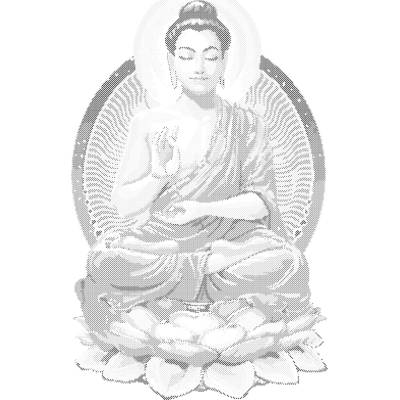 ZUTY Bodkovanie - MEDITUJÚCI BUDDHA II Rámovanie: vypnuté plátno na rám, Rozmer: 40x50 cm