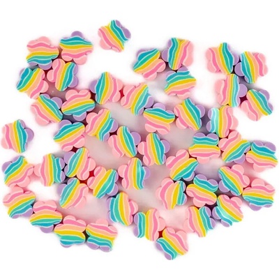 Fandy Korálky polymerové Duhové kytičky, 10 mm, 48 ks