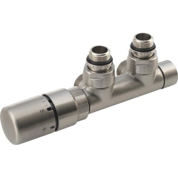 SAPHO - Термостатичен комплект за централно присъединяване TWIN ляв/матова неръждаема стомана (SH0460)