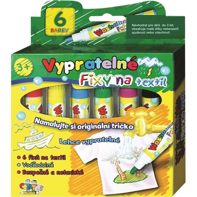 SMT Creatoys Fixy na textil vypratelné 6 ks v krabičce