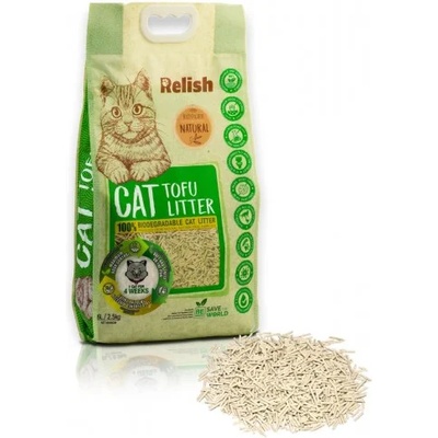 Relish Cat Tofu Litter - Биоразградима котешка постелка тофу Натурал 6 л. /2 . 5 кг