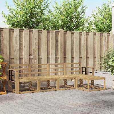 vidaXL Комплект дивани за открито 5 pcs Бяло 249 x 122, 5 x 73 см (3387498)