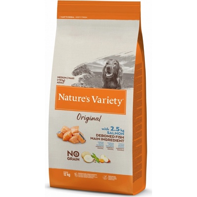Nature's Variety original no grain Medium Adult dog s lososom 12 kg