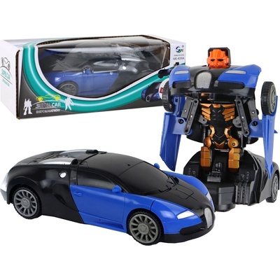 mamido Auto-Robot 2v1 Bugatti Modré so Svetelnými Efektmi