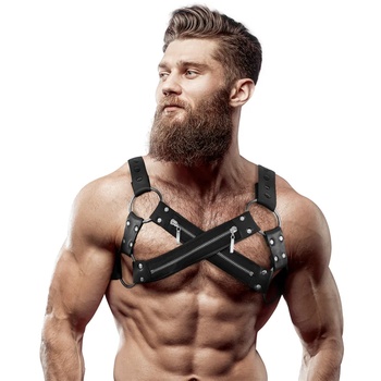 Харнес колан за гърди, универсален размер - Fetish Harness Zippers (D-235863)