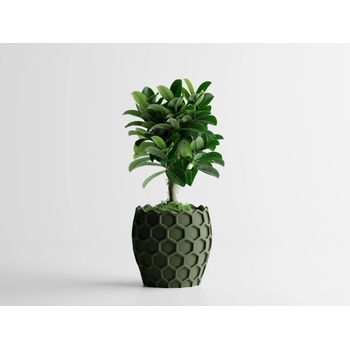 Кашпа Beehavia Голояма, 203x203x H195мм- Тъмнозелен Мат