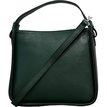 Vera Pelle luxusní střední kožená kabelka tmavě zelená 2155 DK D14 velka