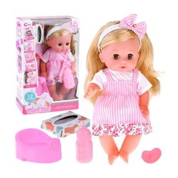 Jokomisiada Baby doll long hair potty pacifier talks crying pees ZA4646