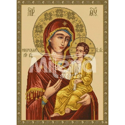 Milena Style Света Богородица Иверска - гоблен със схема конци Ariadna 1: 1