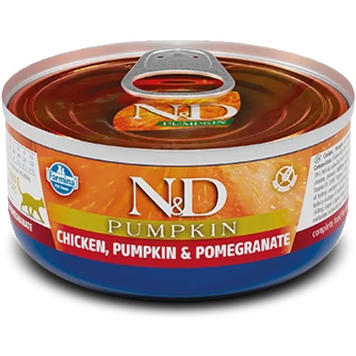 N&D Cat Chicken, Pumpkin & Pomegranate Can - Консервирана храна за израснали коти с пилешко, тиква и нар, 70 гр