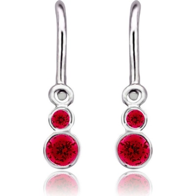 Duppi detské náušnice lucky DU 70356 z bieleho zlata s kamienkami červenými zapínanie brizúra