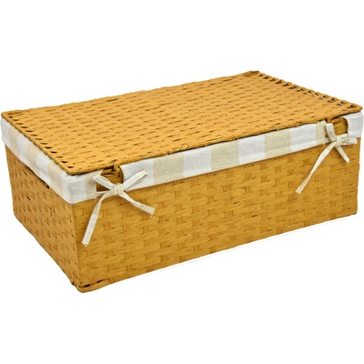 Vingo Úložný box s vekom pieskový 48x30 cm v. 17 cm