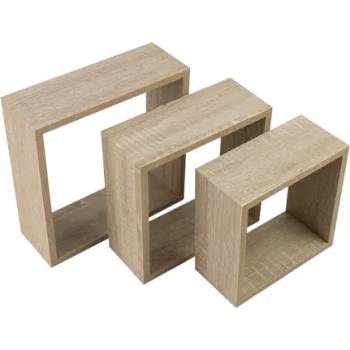 Image 1 of DOMAX ЕТАЖЕРКИ КВАДРАТНИ fss 100 270/240/210мм ДЪБ К-КТ 3бр (67223 , 66665)