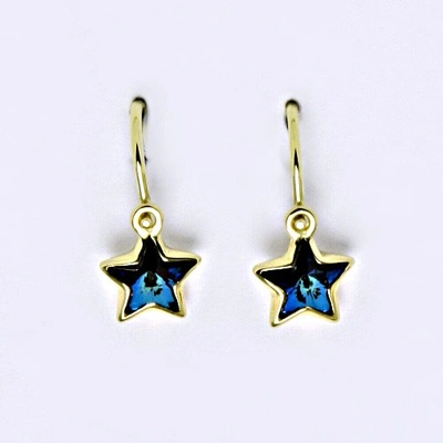 Čištín dětské 220905163 žluté hvězdičky se Swarovski krystalem modrá měňavá NK 1326