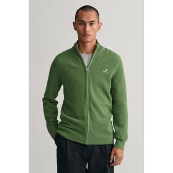 Gant Cotton Pique Zip Cardigan zelená