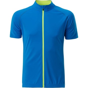 James & Nicholson Pánsky na zips JN516 Jasně modrá/jasně žlutá