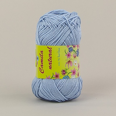 Storex Pletací / háčkovací příze CAMILA NATURAL 81 světle modrá, jednobarevná, 50g/125m