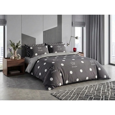 Textilomanie bavlna obliečky CROWN tmavosivé hotelové kapsy 70x90 140x200