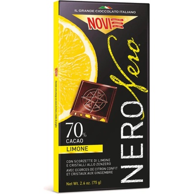 Novi NERO hořká s citronem a zázvorem (Nero Limone e Zenzero) 70% 75 g