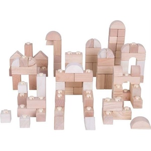 Bigjigs Toys Дървени строителни блокчета Bigjigs - 100 части (BB404)