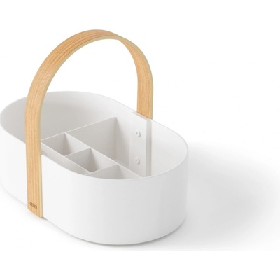 Umbra organizér na kosmetiku BEELWOOD CADDY 30 x 20 x 23 cm, bílý/přírodní