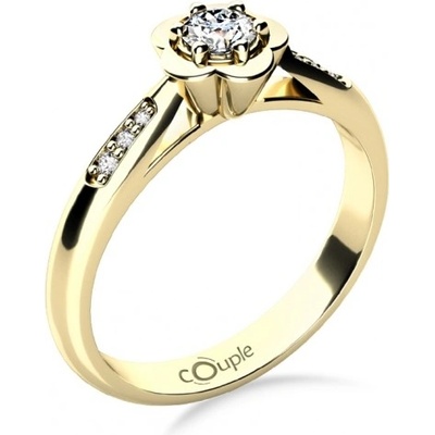 Couple Květinový zásnubní Rami žluté zlato a zirkony 6814250