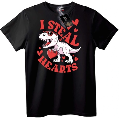 Тениска Дино Открадвам Сърца - S, Black