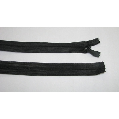 Zips krytý 3mm nedeliteľný 65cm čierny dederon