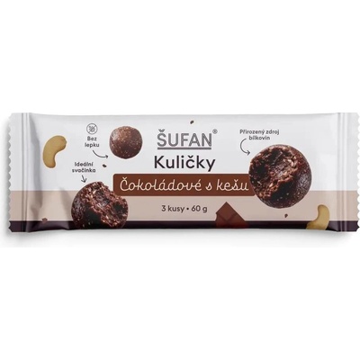 Šufan Kuličky Čokoládové s kešu 60 g