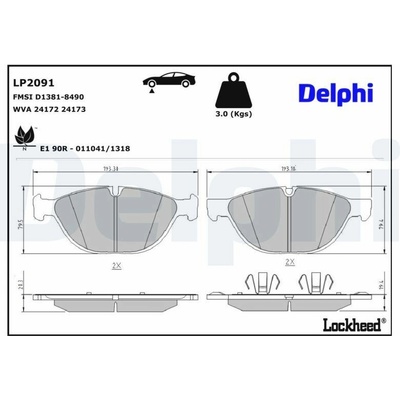 Sada brzdových platničiek kotúčovej brzdy DELPHI LP2091