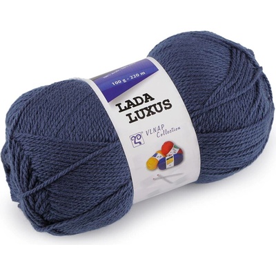 Pletací příze Lada Luxus 100 g Varianta: 14 (56510) modrá jeans, Balení: 1 ks 54976/138031/271106