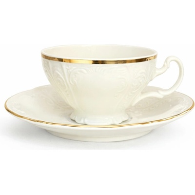 Thun 1794 Bernadotte šálka cappuccino s podšálkou ivory zlatá linka 220 ml